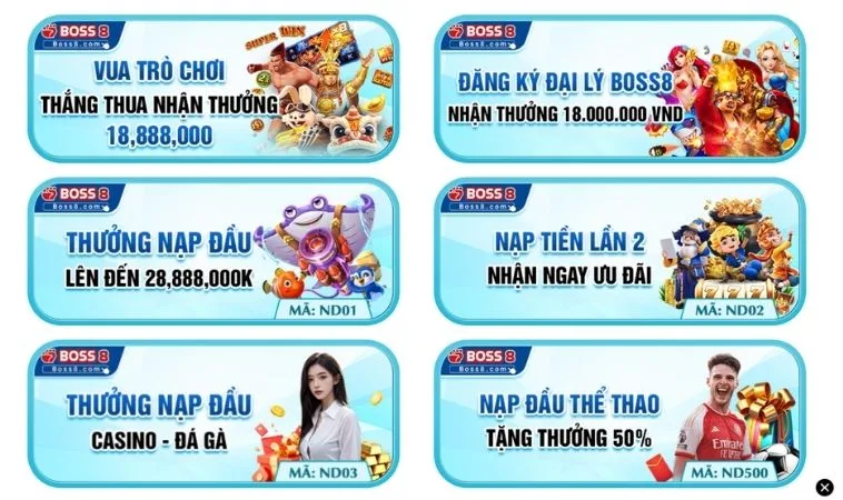 Các chương trình khuyến mãi Boss8
