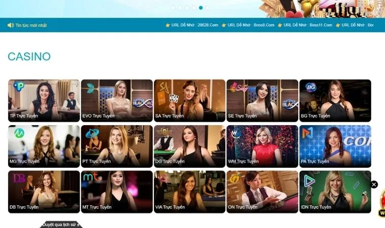 Sảnh Casino Online BOSS8 sở hữu dàn dealer cực kỳ xinh đẹp